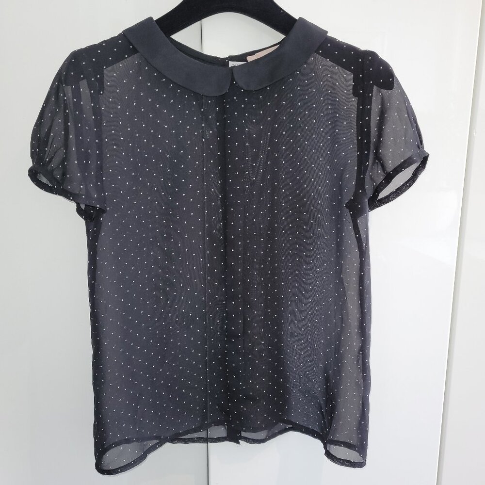 Philosophy Sheer Polka Dot Blouse Size S Feminine Coquette